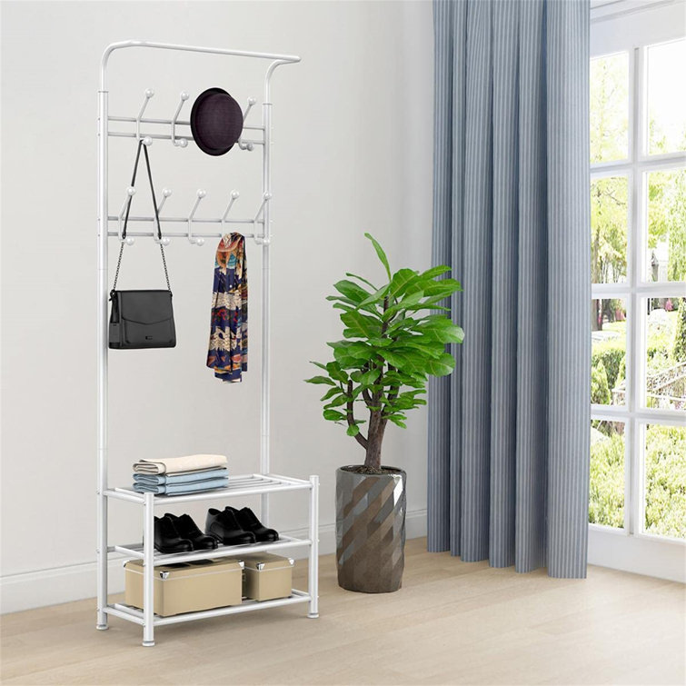 Multi purpose coat stand shop with shoe rack